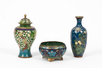 Lot 351 - Three pieces of Oriental cloisonné