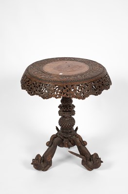 Lot 550 - An Anglo Indian pierced carved table