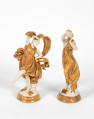 Lot 503 - Two Capodimonte porcelain Classical dancing figures