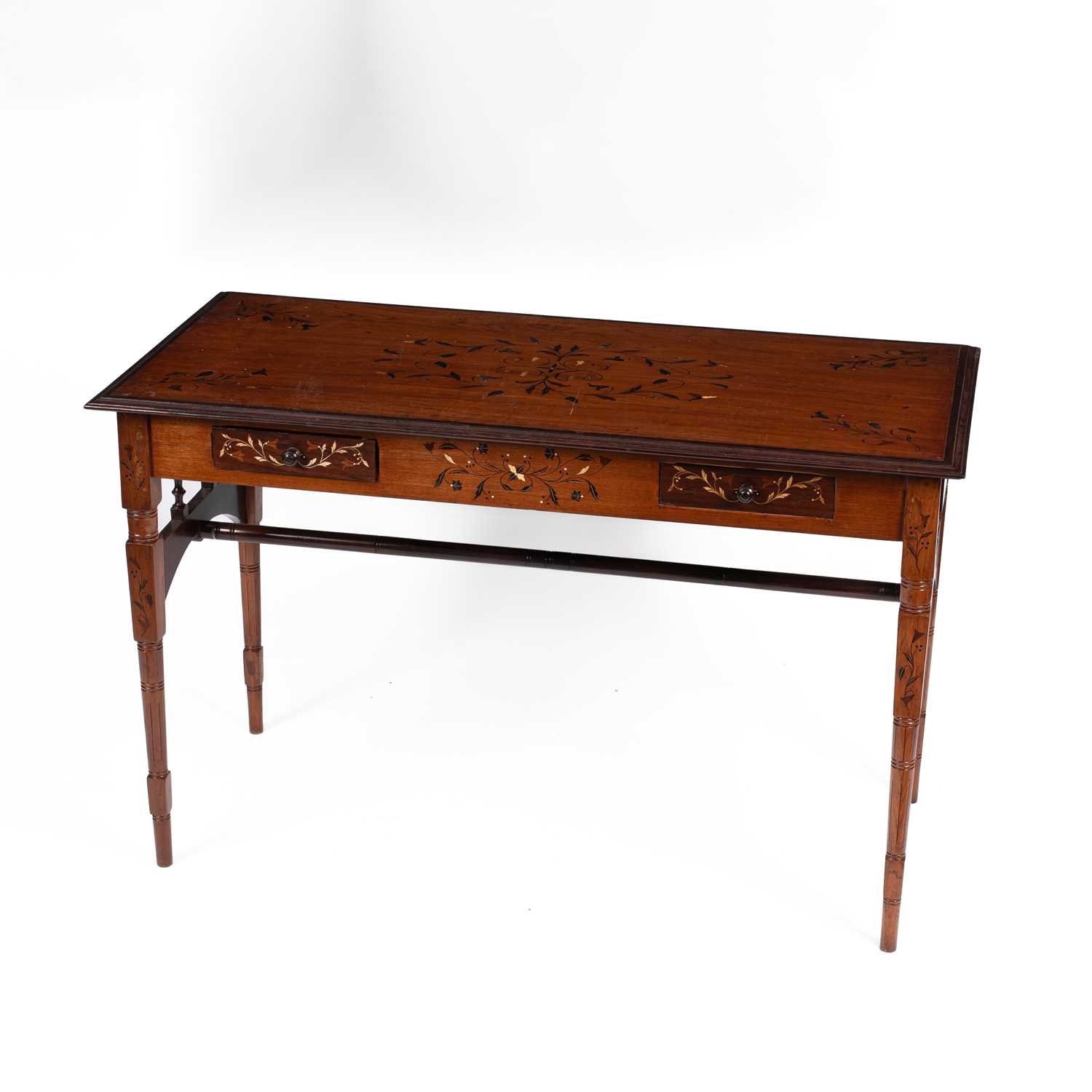 Lot 123 - An Aesthetic Movement marquetry writing