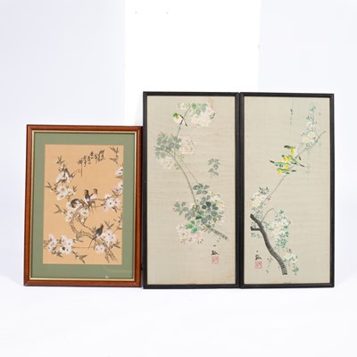 Lot 357 - A pair of Chinese prints of blossom