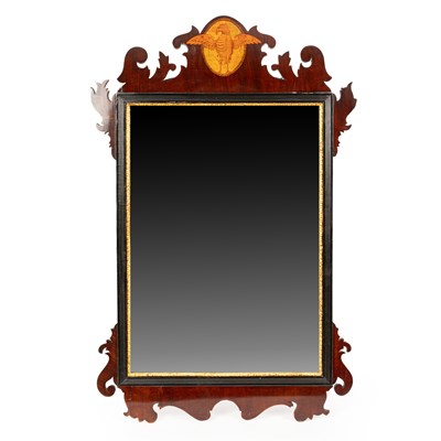 Lot 568 - A George III style mahogany fretwork mirror