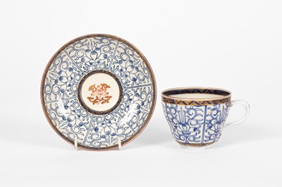Lot 510 - A Worcester 'Royal Lily' pattern ogee cup and saucer