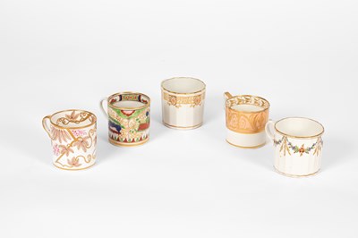 Lot 515 - Five English porcelain coffee cans