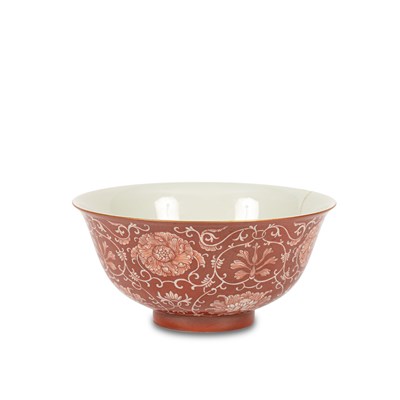 Lot 622 - A Chinese coral red bowl