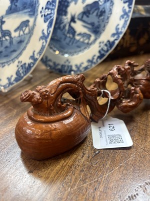 Lot 621 - A Chinese boxwood carving