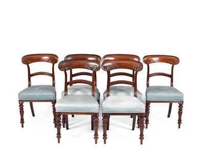 Lot 674 - A set of six William IV bar back dining chairs