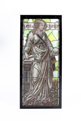 Lot 340 - An Arts & Crafts stained-glass panel