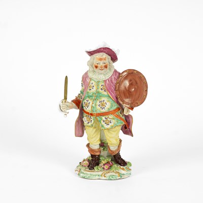 Lot 369 - A Derby porcelain figure of Falstaff