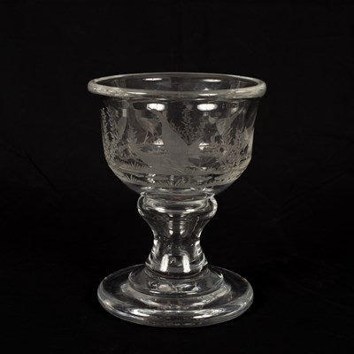 Lot 401 - A 19th Century heavy glass goblet