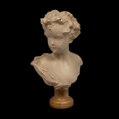 Lot 772 - A 19th Century carved alabaster bust of a child