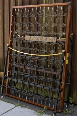 Lot 227 - A late 19th Century black painted and brass mounted bed frame