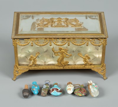 Lot 371 - A gilt-metal mounted glass casket