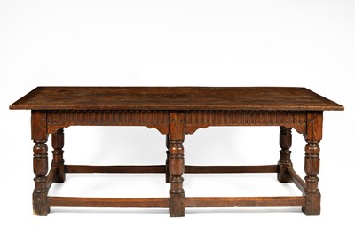 Lot 50 - A 17th Century style oak refectory table