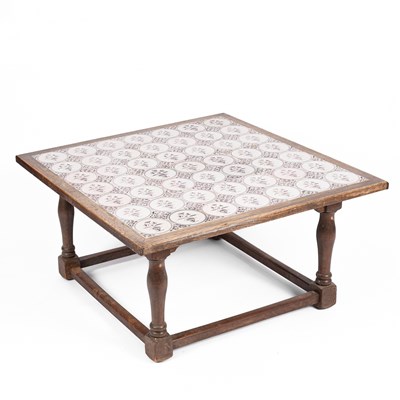 Lot 640 - A low table with Dutch Delft tile top