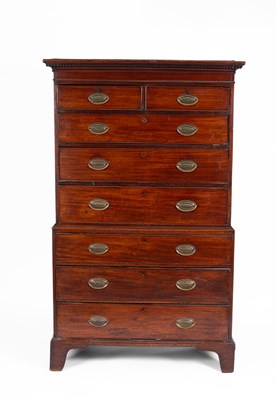 Lot 666 - A George III mahogany chest on chest