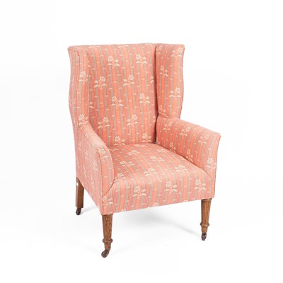 Lot 667 - A late Victorian wingback armchair