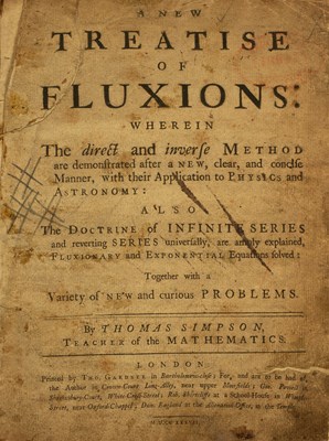 Lot 494 - Simpson (Thomas) A new Treatise of Fluxions