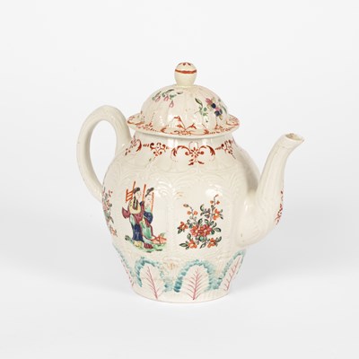Lot 543 - A Liverpool (Christian) moulded teapot and cover