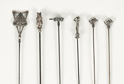 Lot 26 - Six Edwardian hatpins