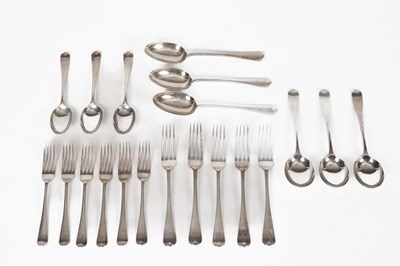 Lot 48 - An Edwardian part canteen of silver flatware