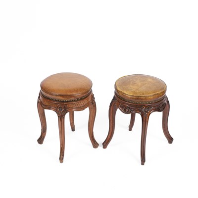 Lot 540 - A near pair of Louis XV style stools