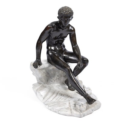 Lot 330 - After the Antique, a bronze figure of the seated Hermes