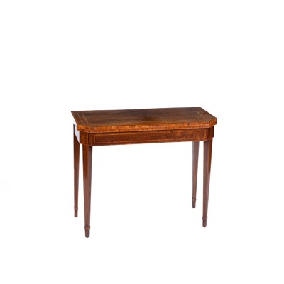 Lot 542 - A Regency rosewood and satinwood banded card table