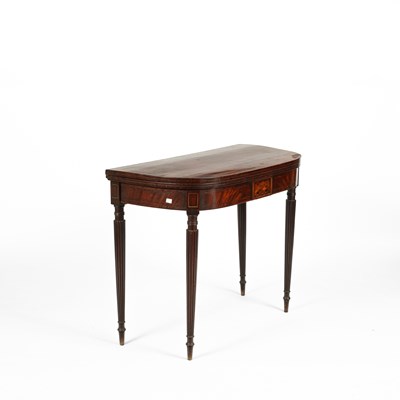 Lot 188 - A Regency mahogany D-shaped foldover card table