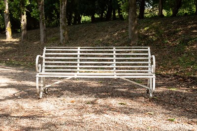 Lot 3 - A white painted metal garden bench