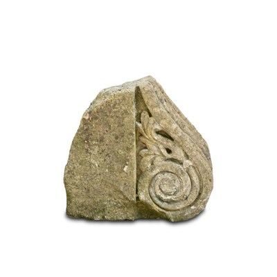 Lot 4 - A dressed stone scroll
