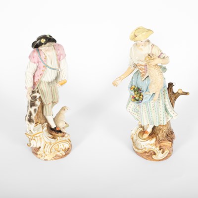 Lot 479 - A pair of mid 19th Century Meissen figures