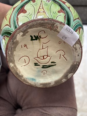 Lot 458 - Della Robbia, an Art Nouveau pottery vase, dated 1900