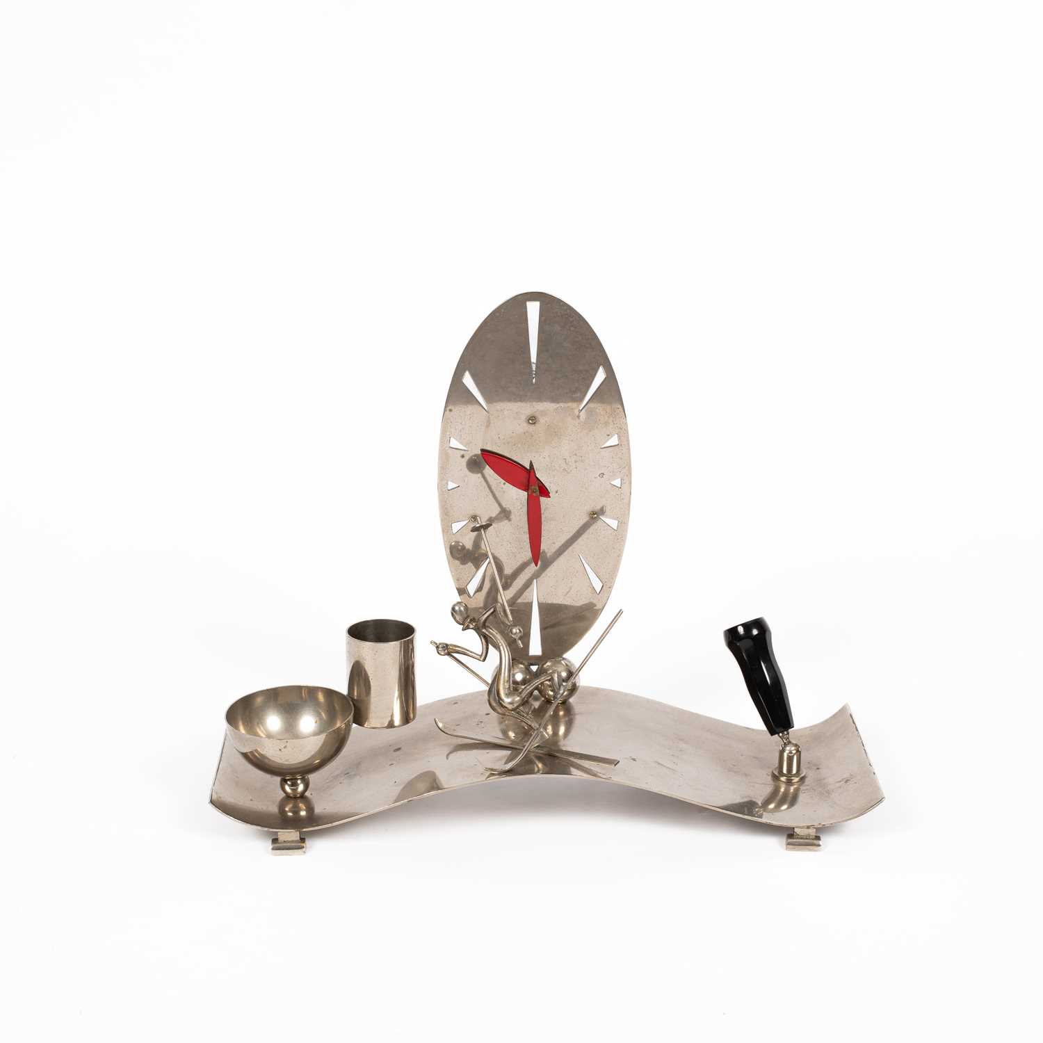 Lot 523 - Hagenauer, a silvered metal desk set