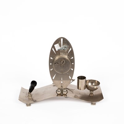 Lot 523 - Hagenauer, a silvered metal desk set