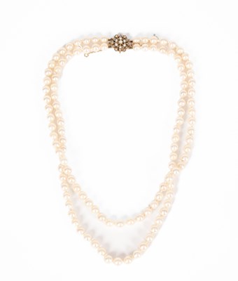 Lot 6 - A two-row cultured pearl necklace