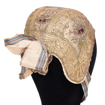 Lot 815 - An 18th Century embroidered cap