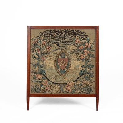 Lot 412 - A needlework screen