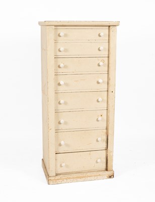 Lot 575 - A Victorian white painted collectors cabinet
