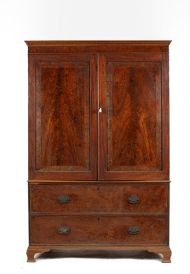Lot 577 - A George III mahogany linen press