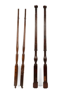 Lot 583 - Two pairs of 19th Century bed posts