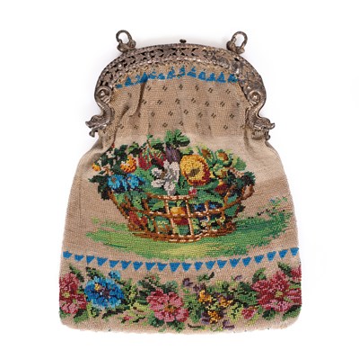 Lot 843 - A 19th Century German silver and beaded purse