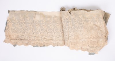 Lot 844 - A piece of 19th Century length of lace on cotton