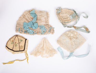 Lot 845 - Four lace baby's bonnets