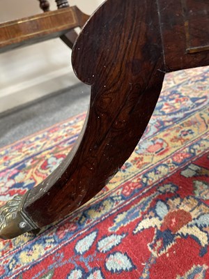 Lot 589 - A Regency rosewood and brass inlaid card table