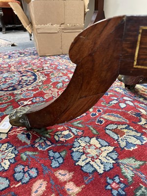 Lot 589 - A Regency rosewood and brass inlaid card table