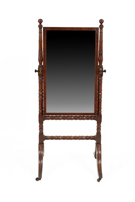 Lot 591 - A Regency mahogany cheval mirror