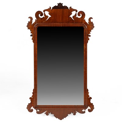 Lot 592 - A George III fret carved wall mirror