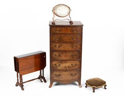 Lot 593 - A Regency style mahogany tall bowfront chest