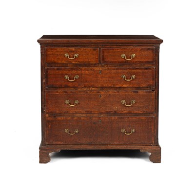 Lot 48 - A George III oak chest of drawers